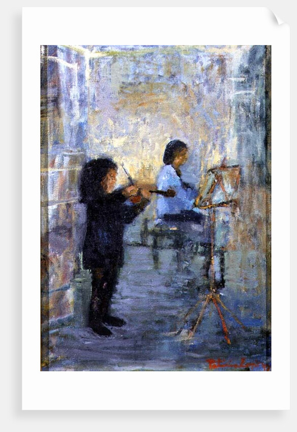 Hayley and Her Violin, 1997 by Patricia Espir