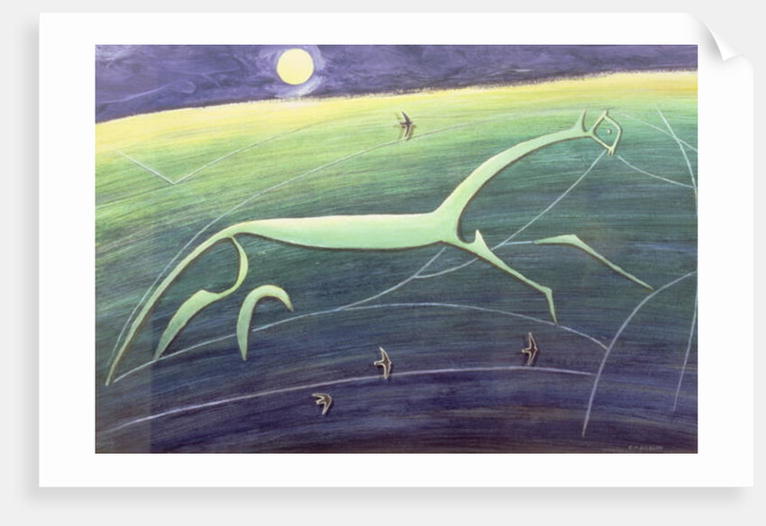 White Horse Hill, Uffington, 1992 by Evangeline Dickson