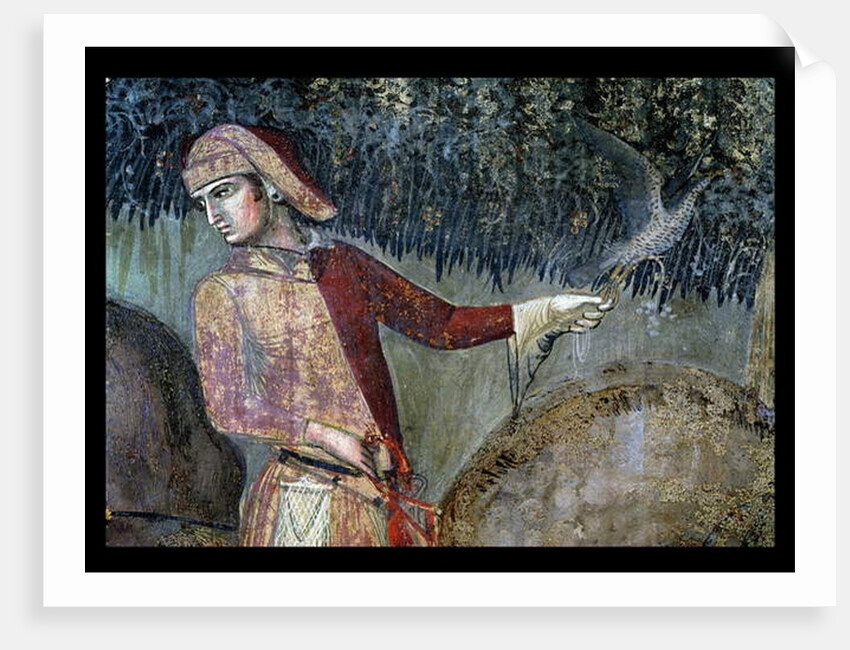 Effects of Good Government in the Countryside, detail of a falconer, 1388-40 by Ambrogio Lorenzetti