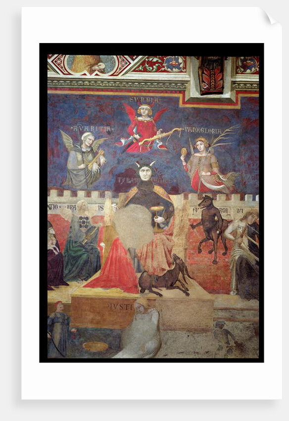 Allegory of Bad Government, detail of Avarice, Pride, Vanity, Tyranny, Fraud and Anger, 1338-40 by Ambrogio Lorenzetti