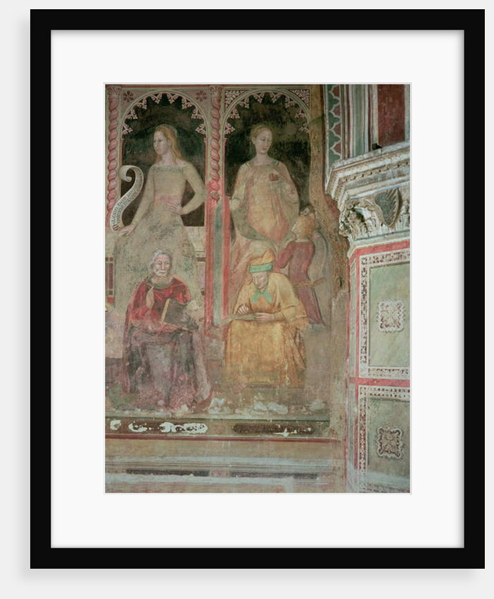 The Church Militant and Triumphant, in the Spanish Chapel, detail of Rhetoric, Cicero, Grammar and Aelius Donatus, 1366-68 by Andrea di Bonaiuto
