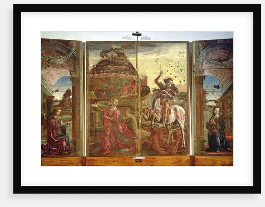 Polyptych depicting St. George and the Dragon and the Annunciation, 1469 by Cosimo Tura