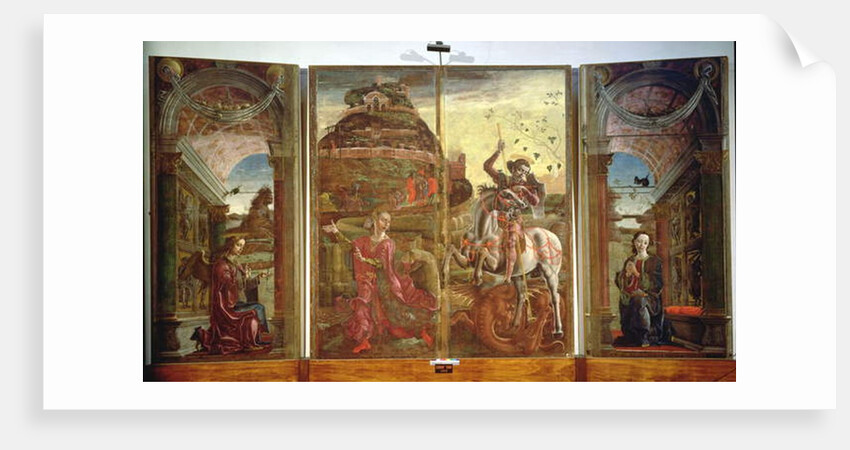 Polyptych depicting St. George and the Dragon and the Annunciation, 1469 by Cosimo Tura
