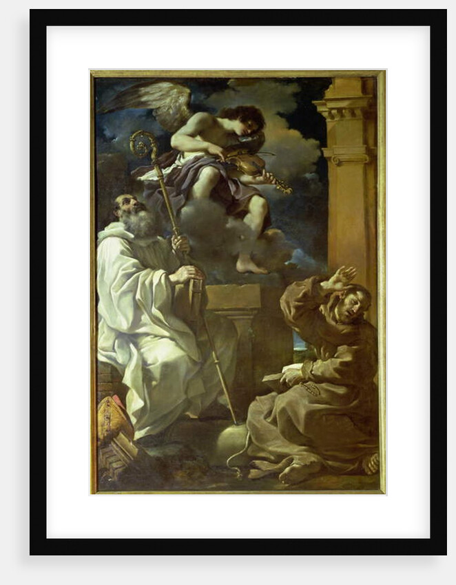 St. Francis in Ecstasy and St. Benedict with an Angel Musician, 1620 by Guercino