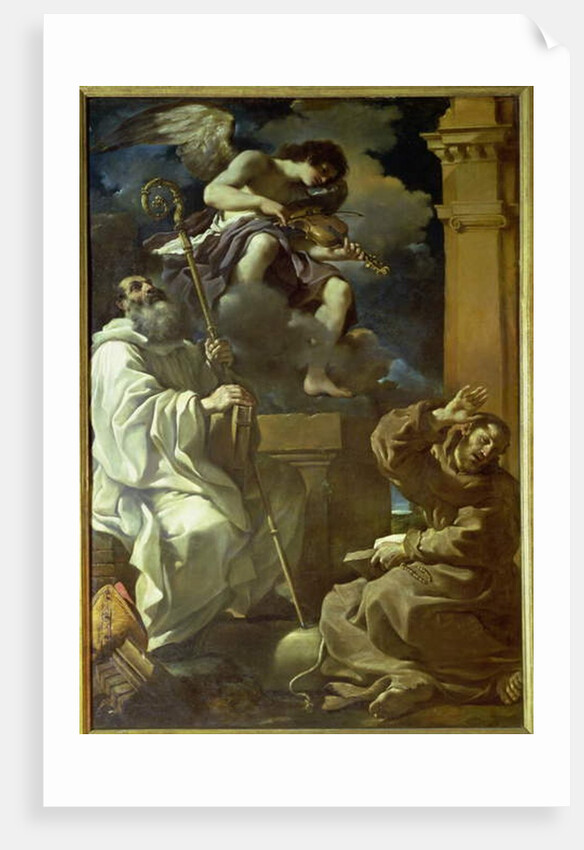 St. Francis in Ecstasy and St. Benedict with an Angel Musician, 1620 by Guercino
