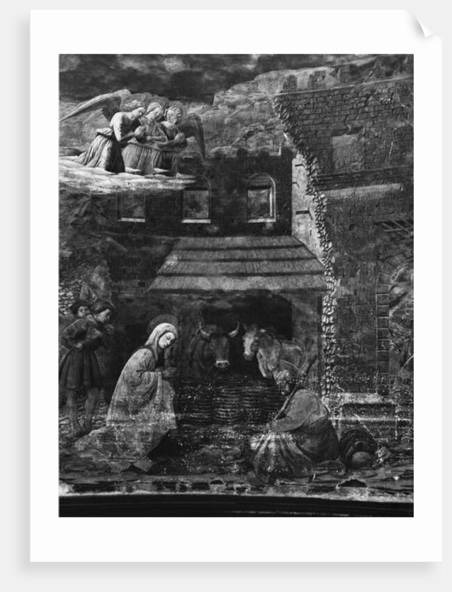 The Nativity, one of the scenes from the fresco cycle of the Life of the Virgin in the apse of the Cathedral by Fra Filippo Lippi