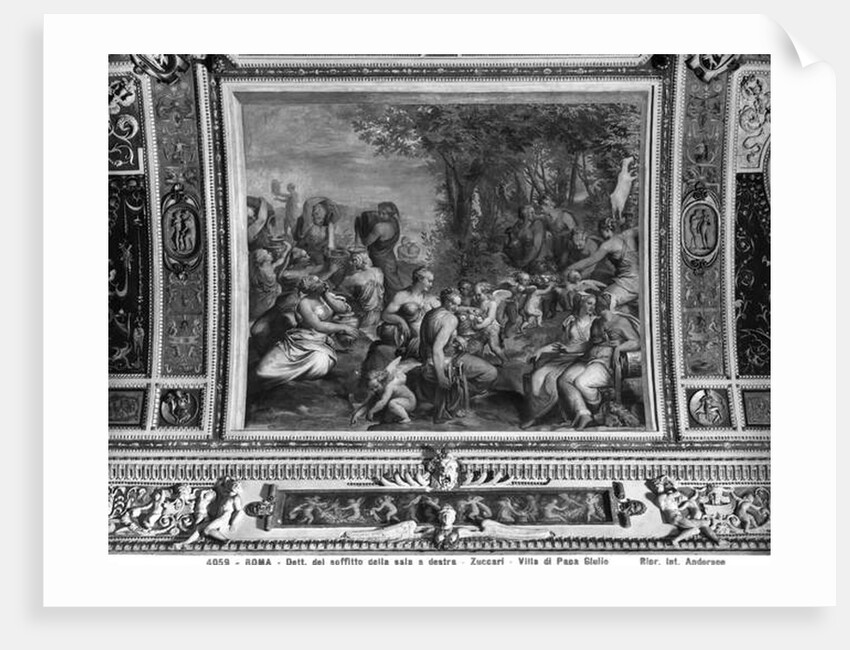 Scene with nymphs, detail from the ceiling of a Banqueting room, Villa Giulia, Rome by Taddeo Zuccaro