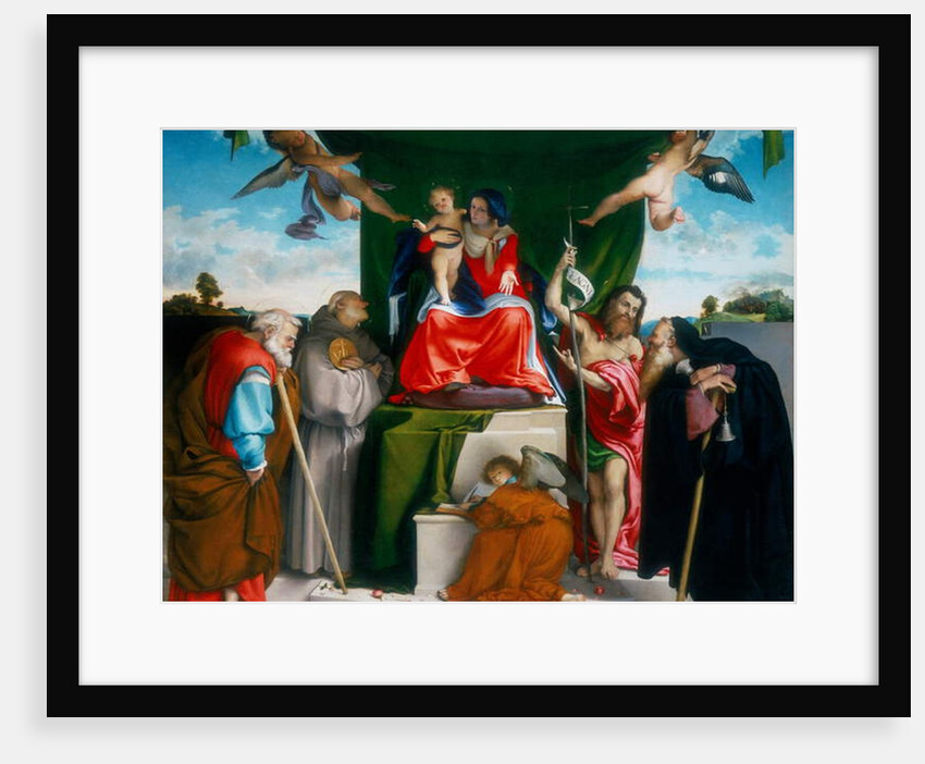 Madonna and Child enthroned with angels and saints, 1521 by Lorenzo Lotto