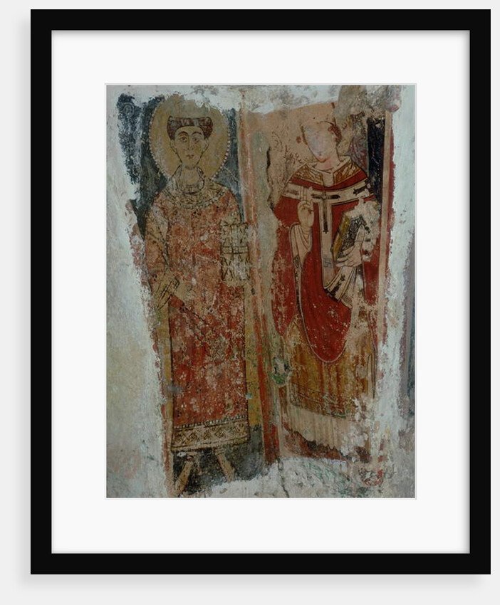 A deacon saint and a bishop saint by Byzantine School