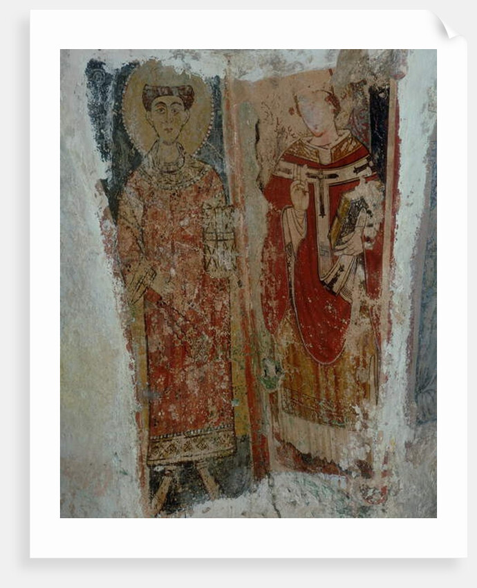A deacon saint and a bishop saint by Byzantine School
