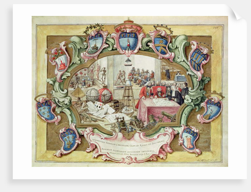 Prince Frederick Christian of Poland on a visit to the Institute of Science, Bologna in 1739 by Italian School