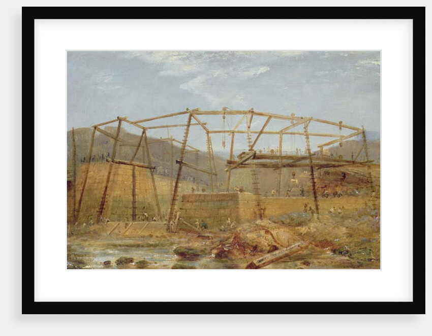 Spur Points of Piers of Inner Harbour, with Cofferdam, May 1829 by Robert Mackreth