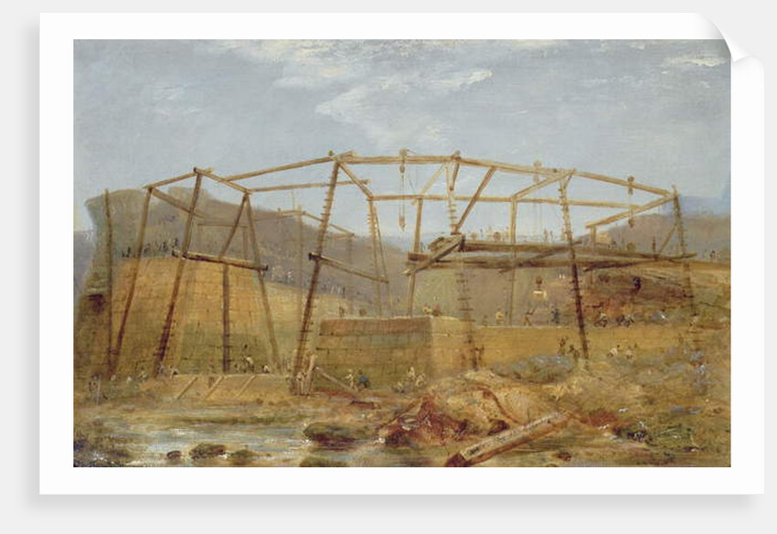 Spur Points of Piers of Inner Harbour, with Cofferdam, May 1829 by Robert Mackreth