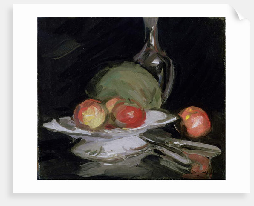 Still Life Bowl of Fruit, Melon and Carafe by George Leslie Hunter