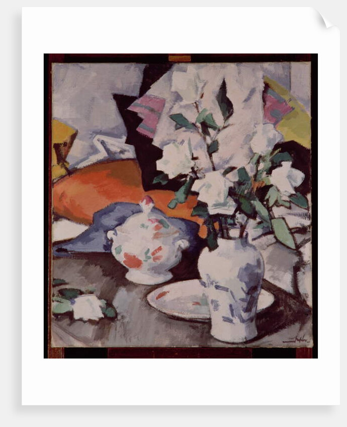 White Roses in a Vase by Samuel John Peploe