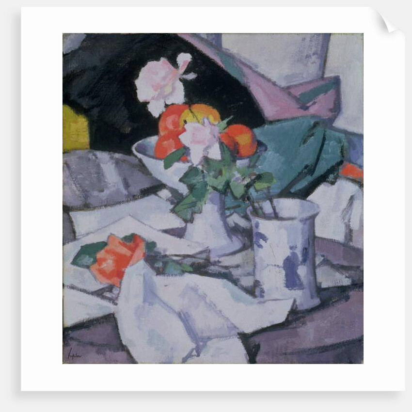 Still Life, Roses and Chinese Jar by Samuel John Peploe