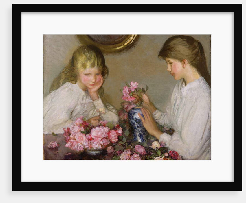 Two Girls Arranging Posies by George Clausen