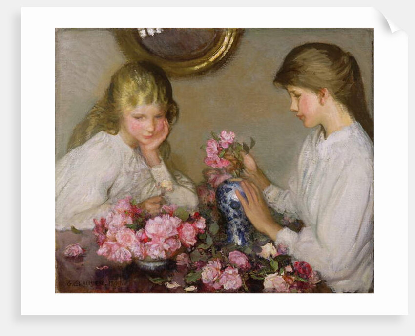 Two Girls Arranging Posies by George Clausen