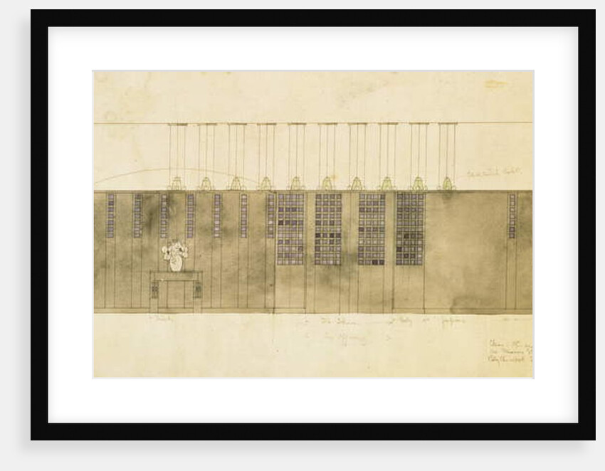Design for a wall, table and doors, 1905 by Charles Rennie Mackintosh