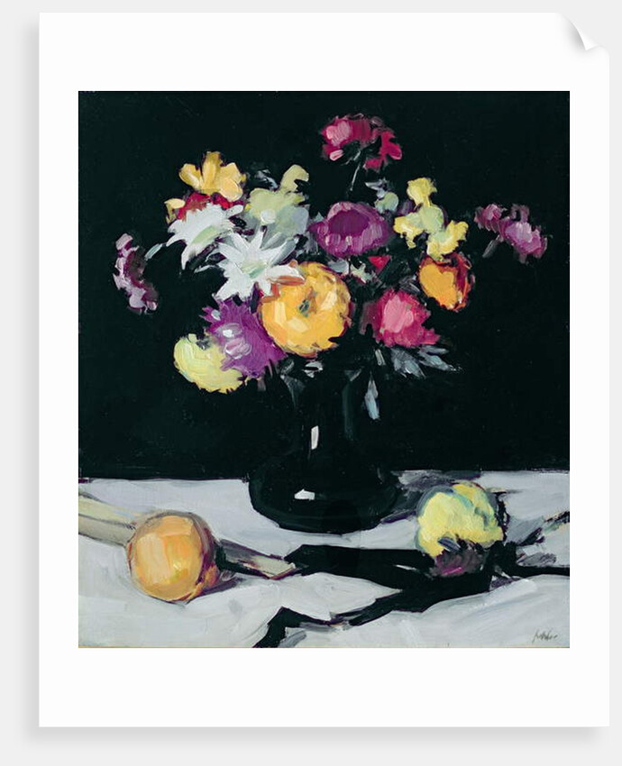 Still Life with Chrysanthemums against Black, c.1912 by Samuel John Peploe