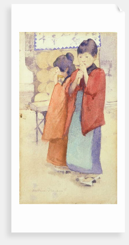 Portrait of two Japanese children, 1895-96 by Mortimer Ludington Menpes