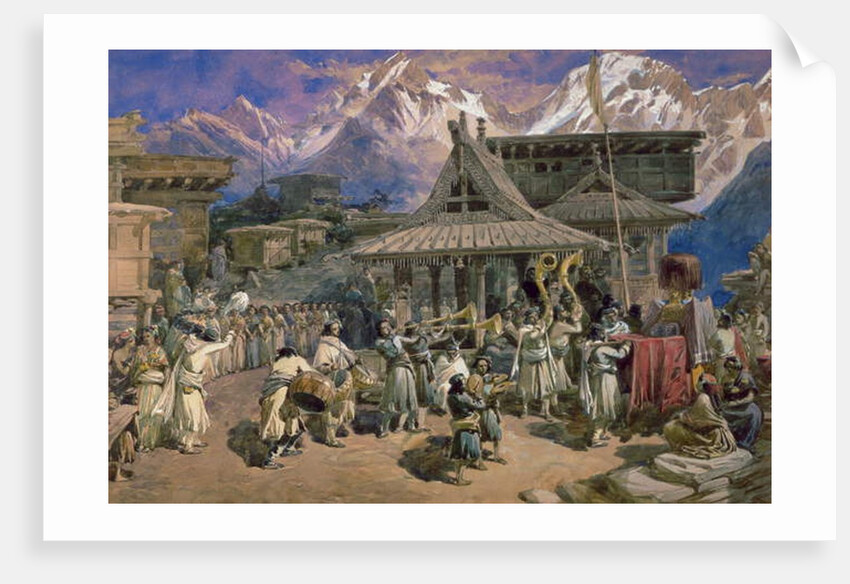 Puja at Chini Bashahr, Himalayas, c.1859-66 by William 'Crimea' Simpson