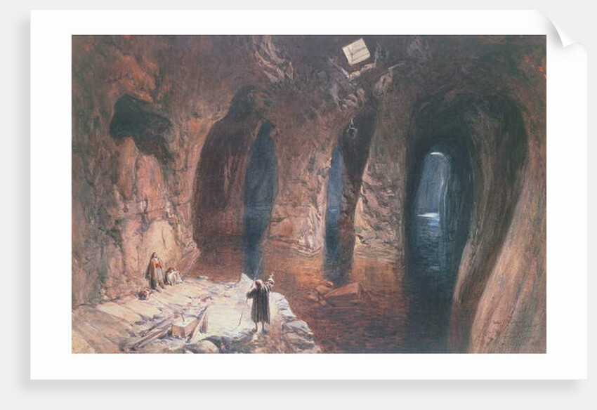 Bahr El Khabeer on The Great Sea: rockcut cisterns under the site of Solomon's Temple, 1870 by William 'Crimea' Simpson