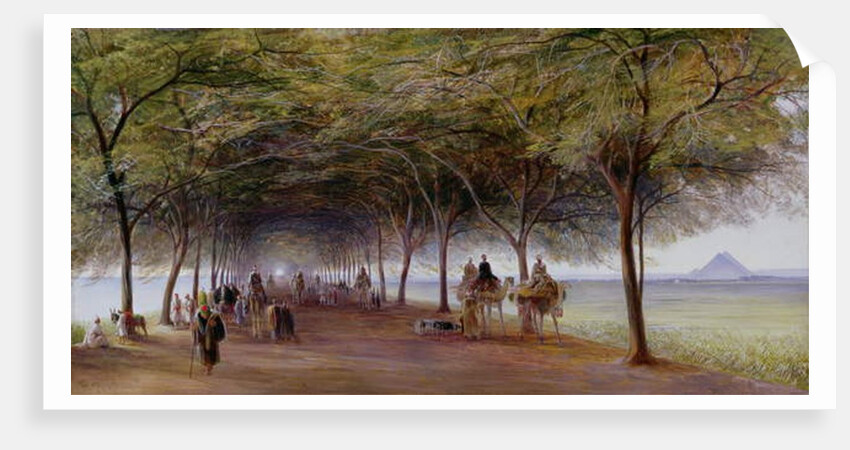 View of the Pyramids Road, Giza by Edward Lear