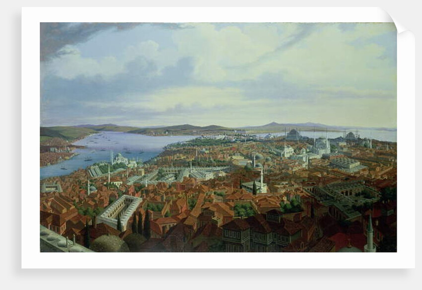 Panorama of Constantinople from the Suleymaniye Camii, 1844 by Hubert Sattler