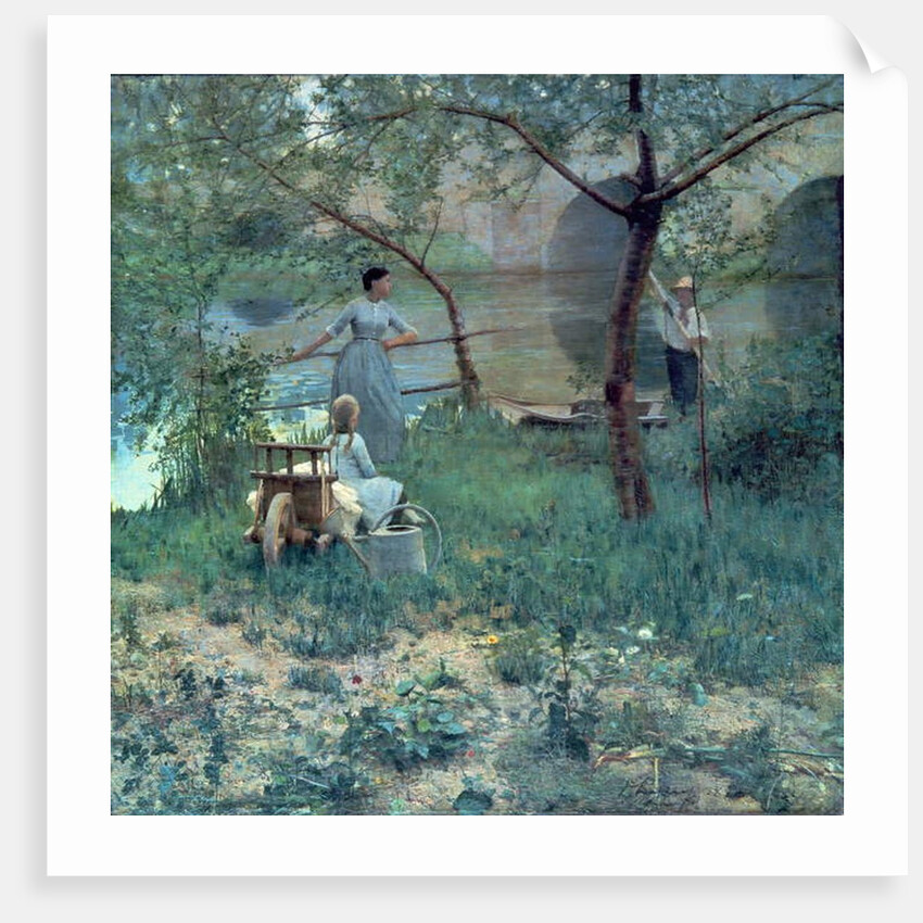 Under the Cherry Tree, the Bridge at Grez, 1884 by John Lavery