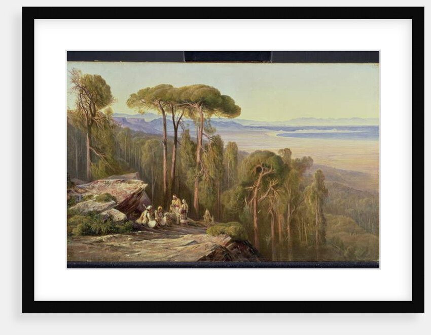 Travellers in a wood by Edward Lear