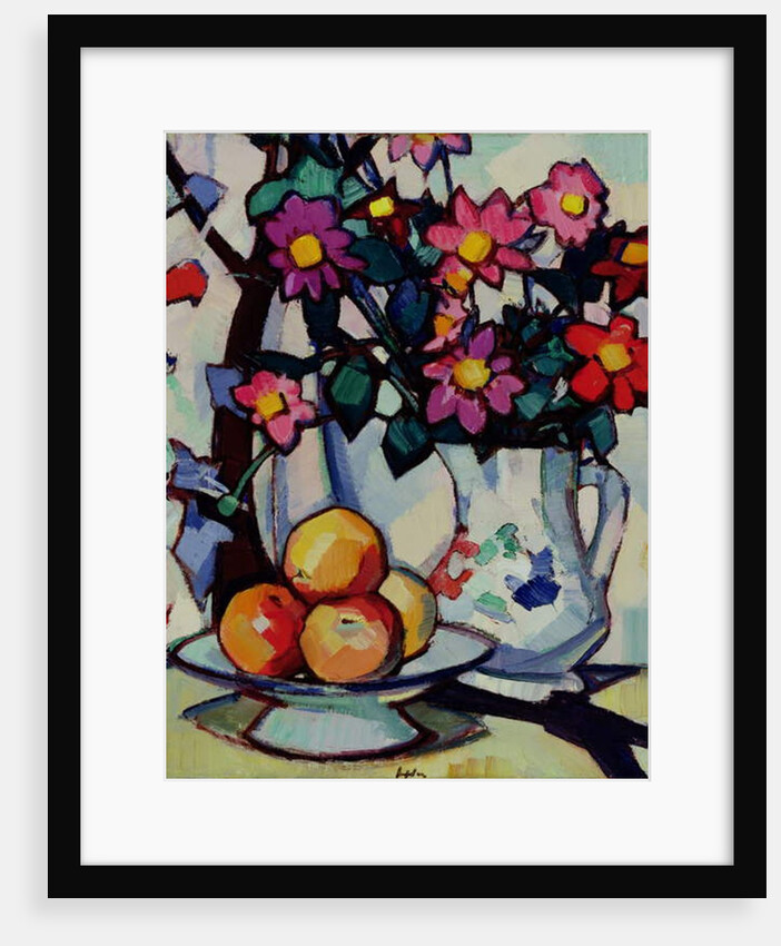 Still life of dahlias and fruit, c.1910-12 by Samuel John Peploe