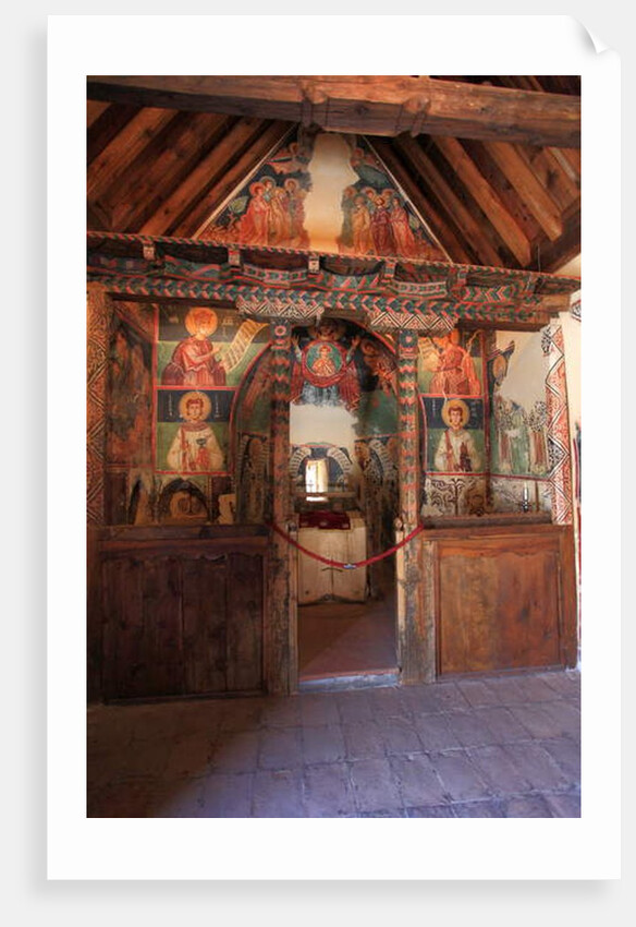 Sanctuary and Altar in Michael Archangel Church in Pedoulas, Cyprus. Painted churches UNESCO site Troodos, Cyprus by Anonymous