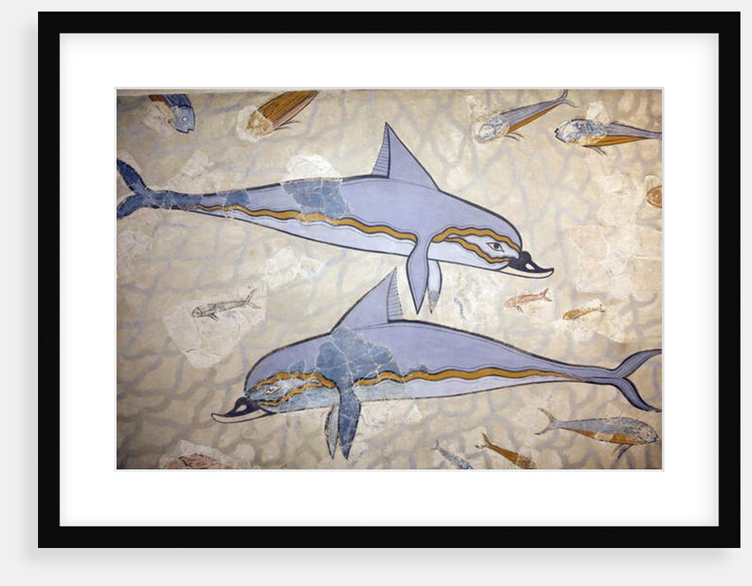 Minoan art. The Dolphin Fresco by Minoan Minoan