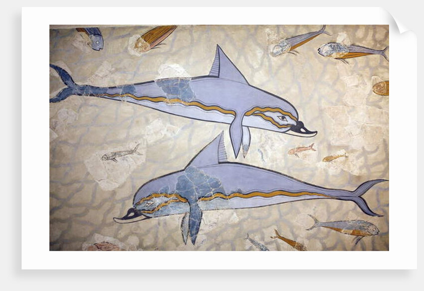 Minoan art. The Dolphin Fresco by Minoan Minoan