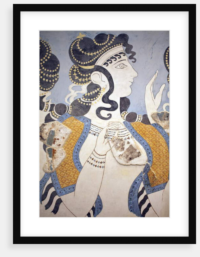 Details of the Ladies in blue”fresco by Minoan Minoan