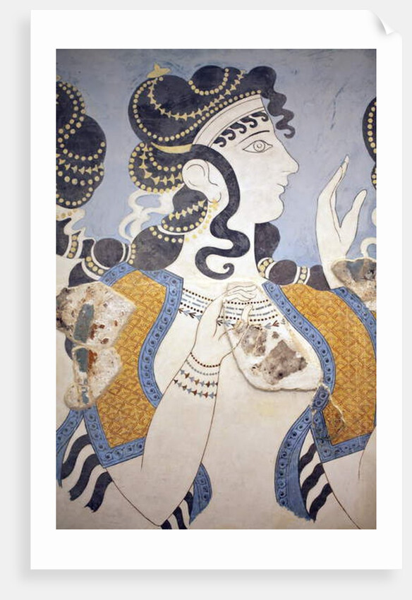 Details of the Ladies in blue”fresco by Minoan Minoan