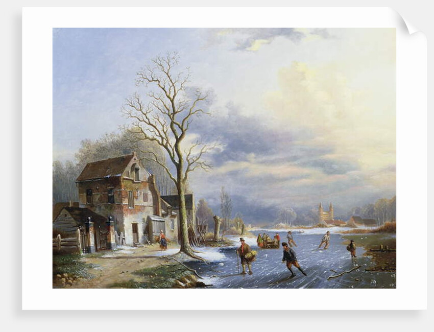 Skaters on the Lake by Jacob Jan Coenraad Spohler