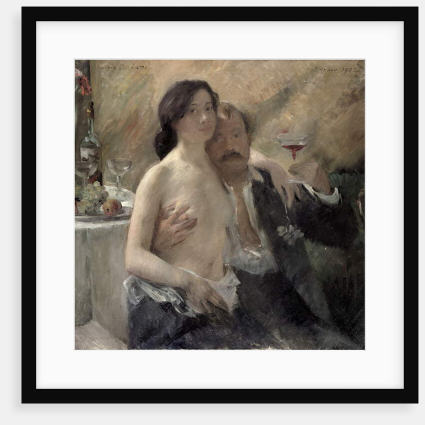 Self portrait with his wife and a sekt glass, 1902 by Lovis Corinth