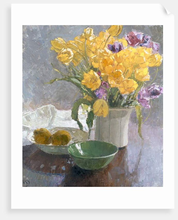 Still Life with Yellow Tulips by Carl Moll