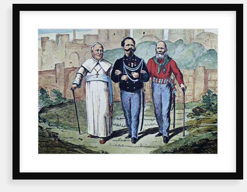 The Perfect Trinity: Pope Pius IX, Victor Emmanuel II and Garibaldi, 1870 by Italian School