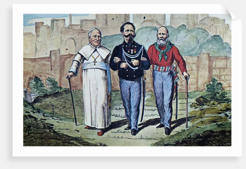 The Perfect Trinity: Pope Pius IX, Victor Emmanuel II and Garibaldi, 1870 by Italian School