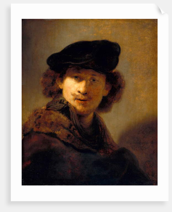 Self portrait with velvet cap, 1634 by Rembrandt Harmensz. van Rijn