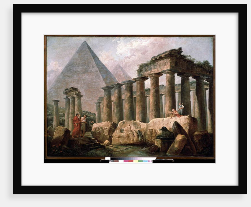 Pyramids and Temple, 1780 by Hubert Robert