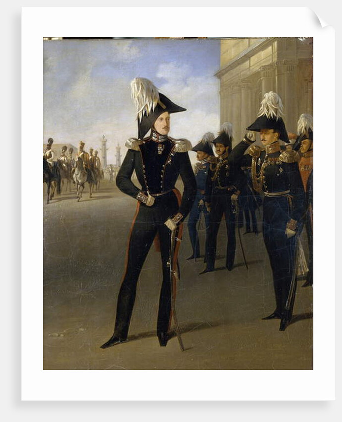 Emperor Nicholas I accepts the official report of the prince Lobanov-Rostovsky, 19th century by Adolphe Ladurner