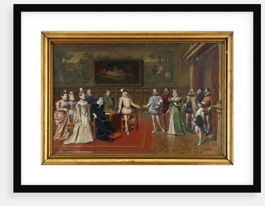 Catherine de 'Medici meets her sons Charles IX and Henry III by Wladyslaw Bakalowicz