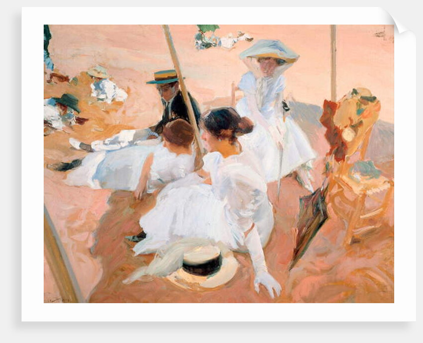 Under the Parasol, on the Beach at Zarautz, 1905 by Joaquin Sorolla y Bastida