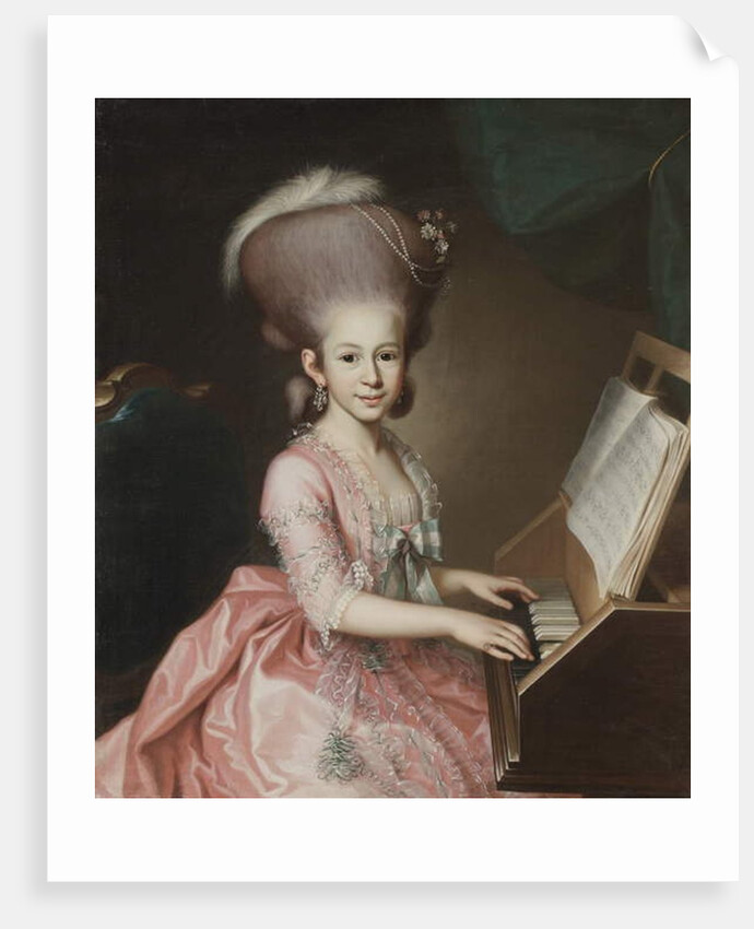 Portrait of a Young Lady at the Clavichord, 18th century by Georg Anton Urlaub