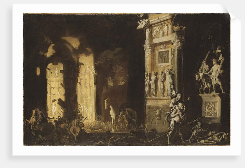 The Fire of Troy With Aeneas Carrying Anchises, 17th century by Francois de (1593-1644) Nome