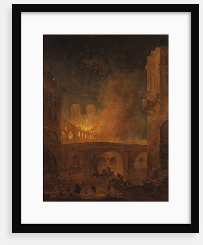 The Fire of Hotel-Dieu in Paris, by Robert, Hubert, 1772 by Hubert Robert